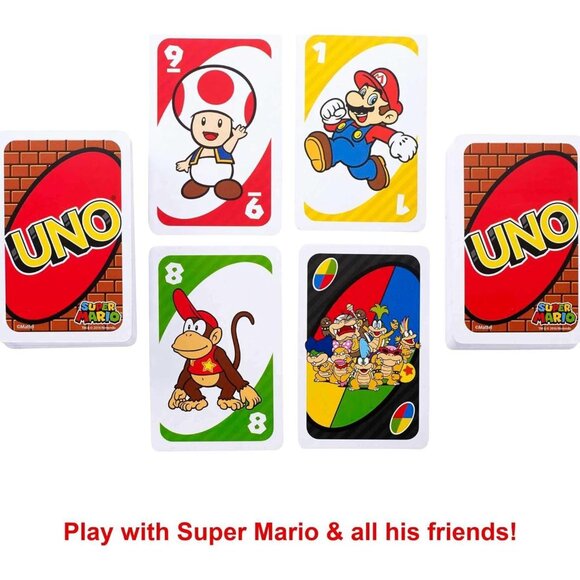 Mattel Games UNO Super Mario Card Game for Kids Adults Families & Game Nights - Picture 6 of 7